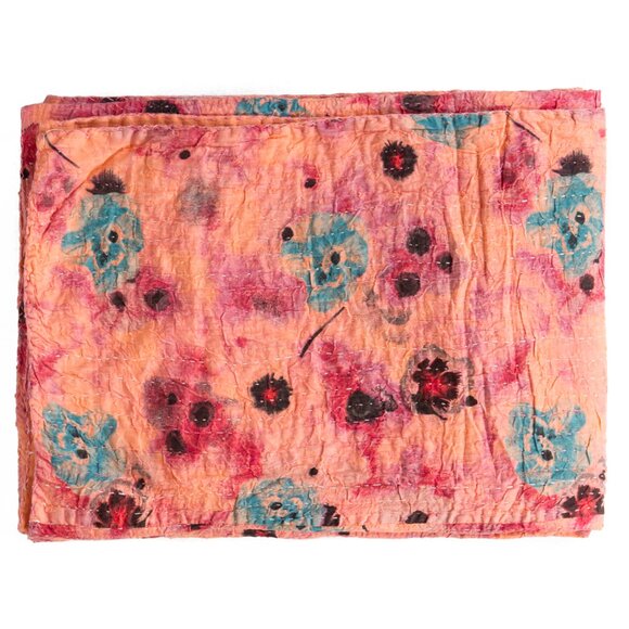 Taj Hotel Home Decor Kantha Cotton Throw | 1-Piece | Multicolor | 50"x70" - Picture 2 of 3